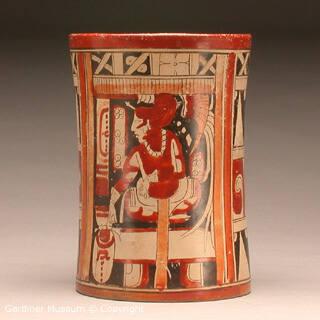 Cylinder vase with palace scene