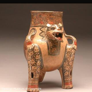 Jaguar effigy tripod vessel