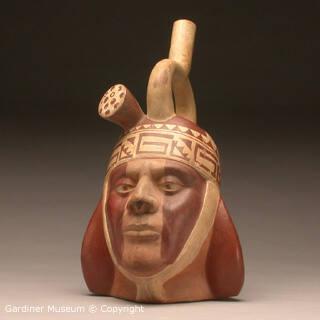 Stirrup spout "portrait" bottle