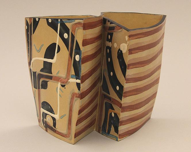 Double Pot with Brown Stripes