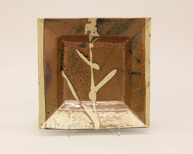 Square plate with sugar cane